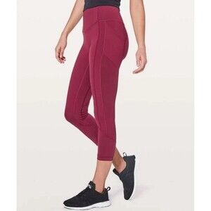 Lululemon All The Right Places Crop II *23" Ruby Wine Women's Size 6